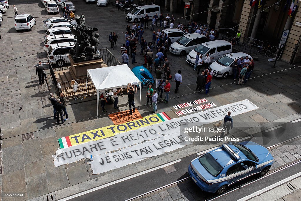 The Taxi Drivers' Union organized a protest against the San...