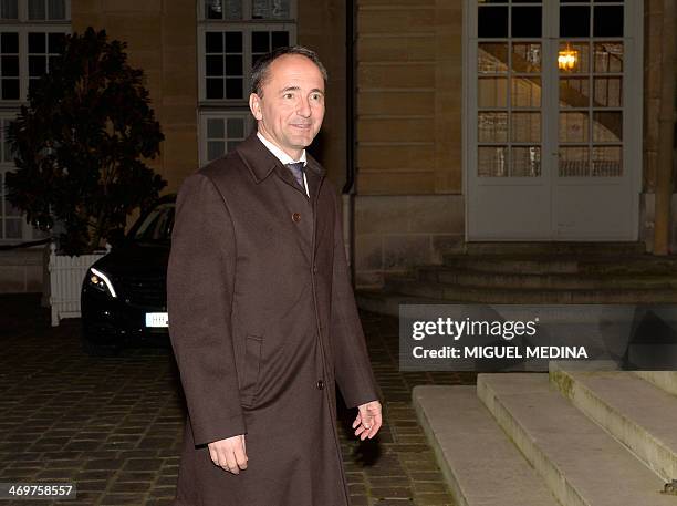 Jim Hagemann Snabe, Co-CEO of software company SAP, arrives for a dinner with the French Prime Minister and international business leaders...