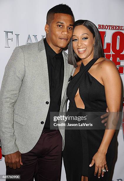 Actor Cory Hardrict and actress Tia Mowry attend the premiere of "Brotherly Love" at SilverScreen Theater at the Pacific Design Center on April 13,...