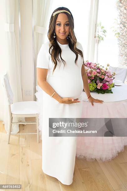 Tamera Mowry-Housley attends her baby shower at Casa Del Mar on April 4, 2015 in Santa Monica, California.