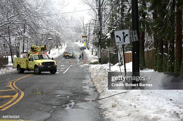 The Ice Storm that hit the New Jersey area on Wednesday February 5, 2014 brought down tree limbs and utility lines throughout the day.