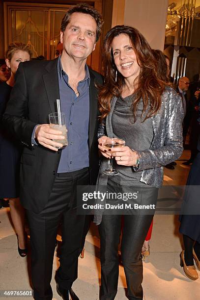 Barnaby Thompson and Christina Robert attends the Mulberry dinner to celebrate the launch of the Cara Delevingne Collection at Claridge's Hotel on...