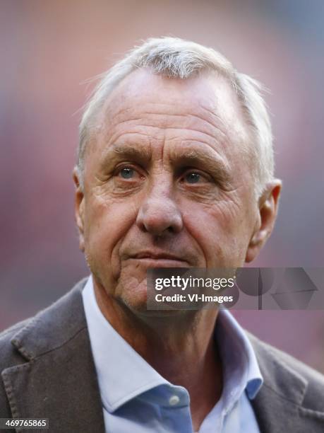 Johan Cruijff during the Dutch Eredivisie match between Ajax Amsterdam and SC Heerenveen at Amsterdam Arena on february 16, 2014 in Amsterdam, The...
