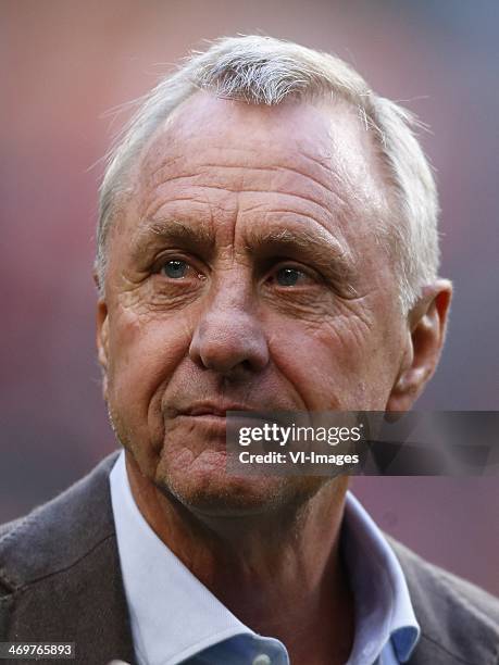 Johan Cruijff during the Dutch Eredivisie match between Ajax Amsterdam and SC Heerenveen at Amsterdam Arena on february 16, 2014 in Amsterdam, The...