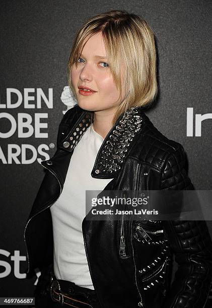 Actress Sophie Kennedy Clark attends the Miss Golden Globe event at Fig & Olive Melrose Place on November 21, 2013 in West Hollywood, California.