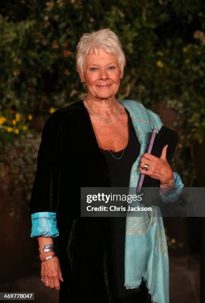 Judi Dench attends an official dinner party after the EE British Academy Film Awards at The Grosvenor House Hotel on February 16, 2014 in London,...