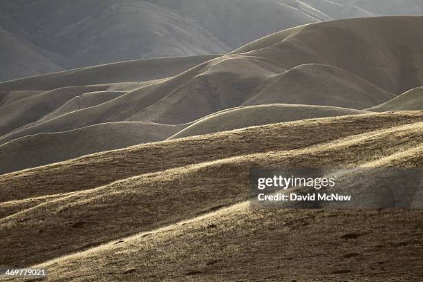 Grassland remains dry and brown at the height of the rainy season on February 15, 2014 south of Bakersfield, California. Now in its third straight...