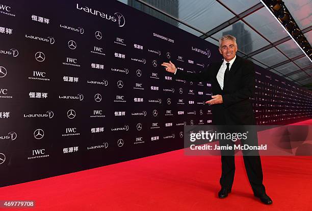 Laureus World Sports Academy member Mick Doohan attends the 2015 Laureus World Sports Awards at Shanghai Grand Theatre on April 15, 2015 in Shanghai,...