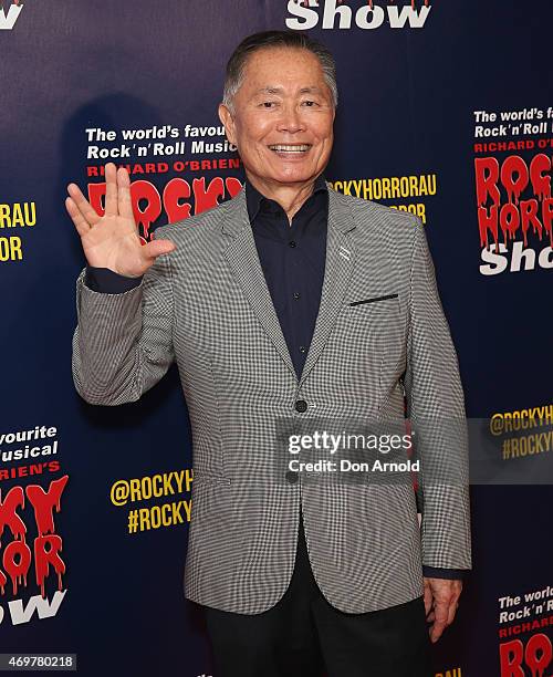 George Takei arrives at the opening night of the Rocky Horror Picture Show at the Lyric Theatre, Star City on April 15, 2015 in Sydney, Australia.