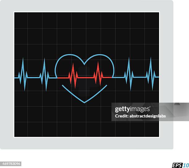 heart with cardiogram - data analysis background stock illustrations