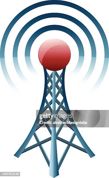 communication tower - mobile phone base station stock illustrations
