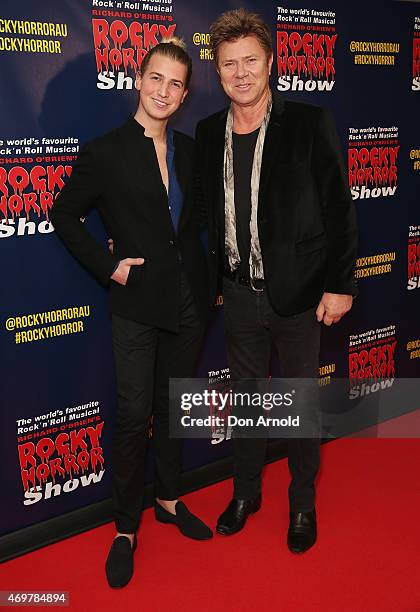 Christian Wilkins and Richard Wilkins arrive at the opening night of the Rocky Horror Picture Show at the Lyric Theatre, Star City on April 15, 2015...