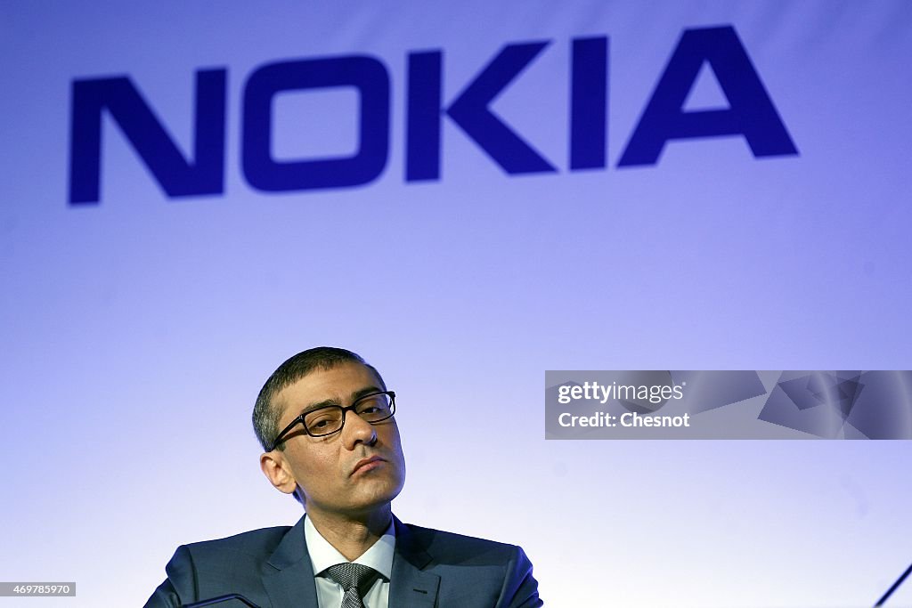 Nokia And Alcatel-Lucent hold  A Press Conference At Pavillon Gabriel In Paris