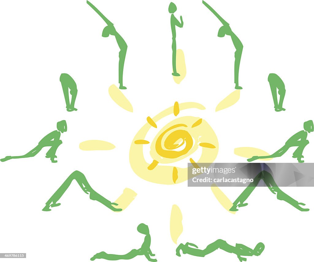 Salutation Graphics Yoga Sun Salutation High-Res Vector Graphic - Getty Images