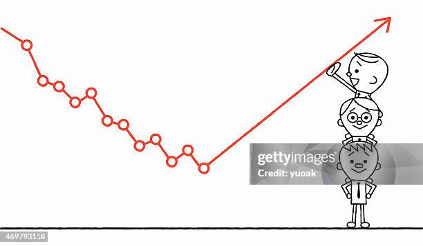 recovery line graph - suit fitting stock illustrations