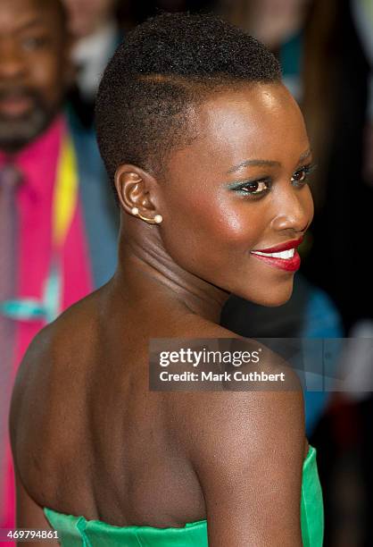 Lupita Nyong'o attends the EE British Academy Film Awards 2014 at The Royal Opera House on February 16, 2014 in London, England.