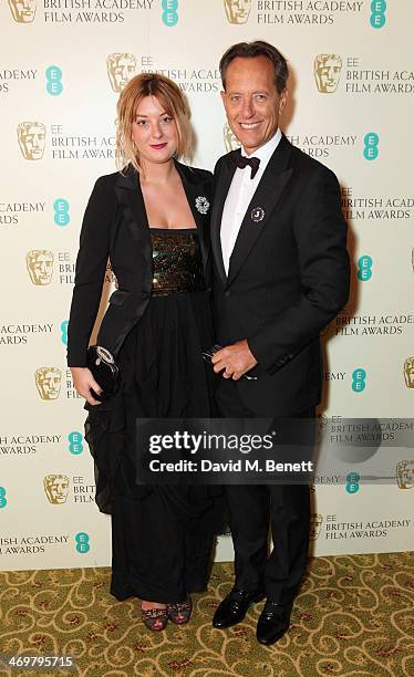 Olivia Grant and Richard E. Grant attends the official dinner party after the EE British Academy Film Awards at The Grosvenor House Hotel on February...