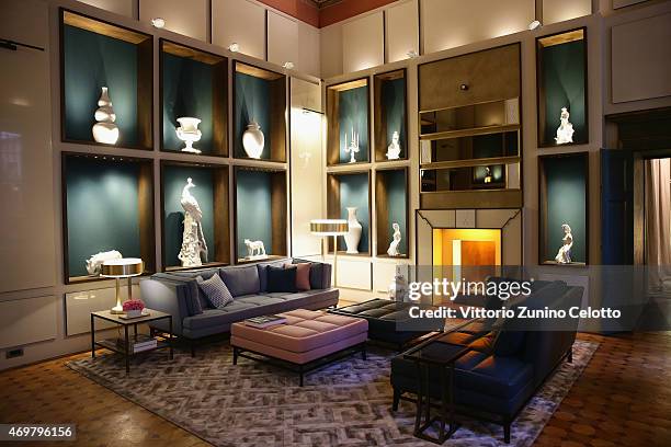 Atmosphere at Meissen Couture Home Collection Presentation during Design Week on April 14, 2015 in Milan, Italy.