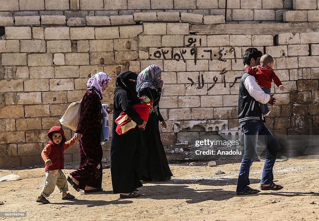 Syrian refugees at Atmeh camp in Idlib