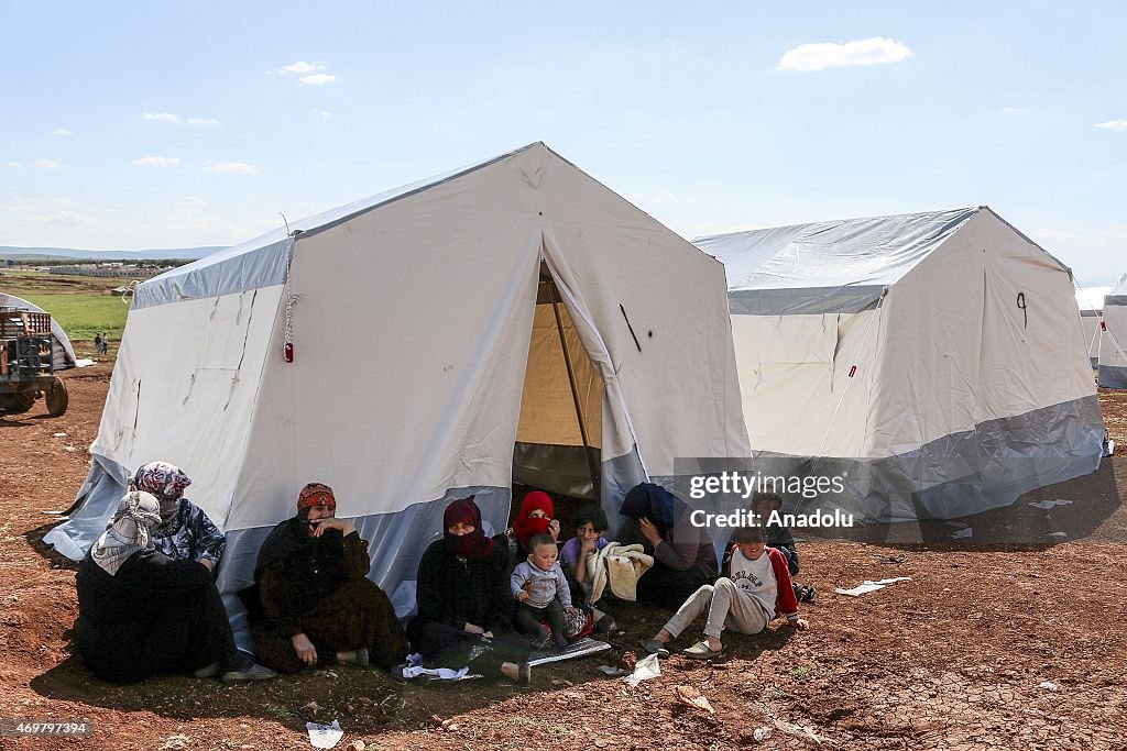 Syrian refugees at Atmeh camp in Idlib