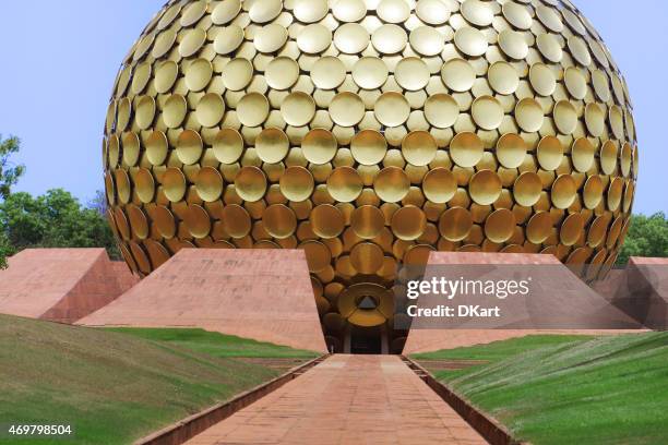 matrimandir. auroville - pondicherry stock pictures, royalty-free photos & images