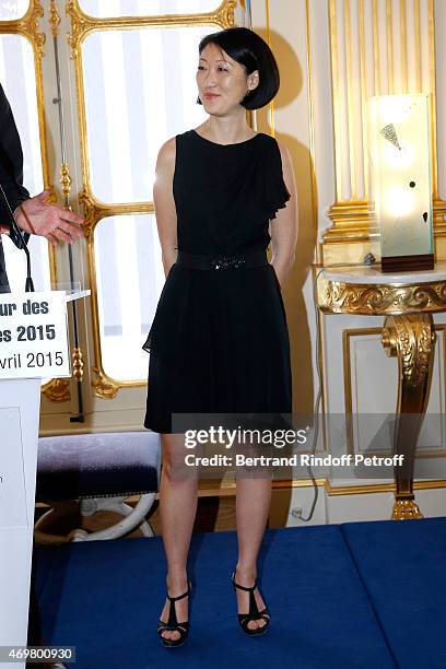 French minister of Culture and Communication Fleur Pellerin attends the Reception in honor of the Nominated Molieres 2015 at Ministere de la Culture...