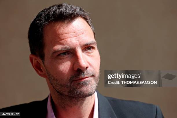 Former trader Jerome Kerviel arrives at the appeal Court of Versailles, on April 15, 2015. The court decided that the appeal civil case of Kerviel...