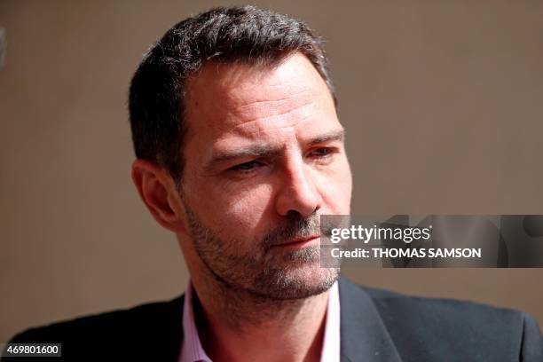 Former trader Jerome Kerviel arrives at the appeal Court of Versailles, on April 15, 2015. The court decided that the appeal civil case of Kerviel...