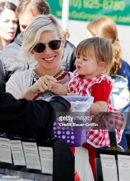 Elsa Pataky is seen at a farmers market with her daughter India Rose Hemsworth on February 16, 2014 in Los Angeles, California.