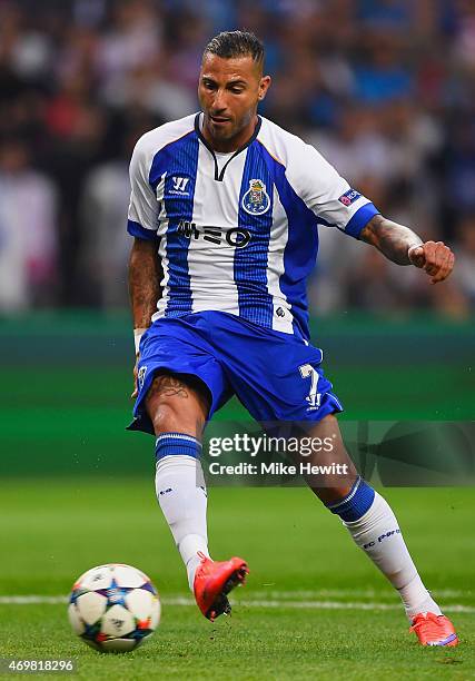 Ricardo Quaresma of FC Porto scores their second goal during the UEFA Champions League Quarter Final first leg match between FC Porto and FC Bayern...