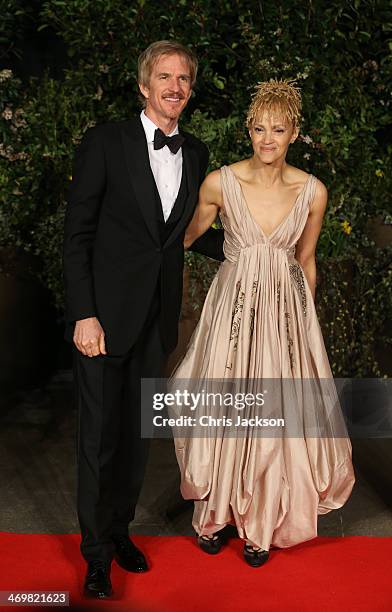 Matthew Modine and Caridad Rivera attend an official dinner party after the EE British Academy Film Awards at The Grosvenor House Hotel on February...