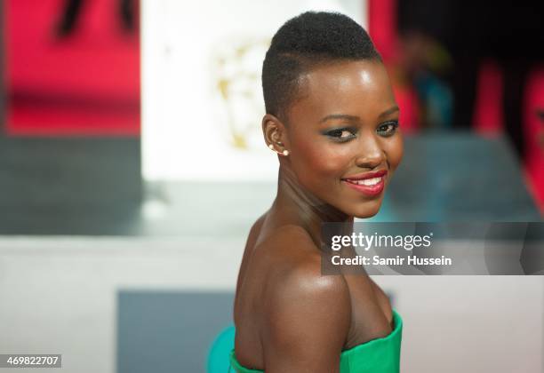 Lupita Nyong'o attends the EE British Academy Film Awards 2014 at The Royal Opera House on February 16, 2014 in London, England.