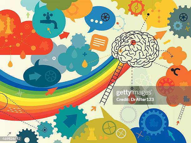 creative brain - sense organ stock illustrations