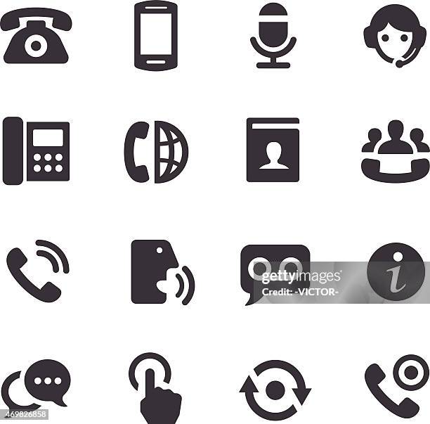 ilustraciones, imágenes clip art, dibujos animados e iconos de stock de de acme serie iconos de teléfono - teléfono con cable