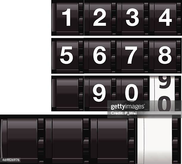 realistic analog odometer or countdown timer (vector) - bank counters stock illustrations