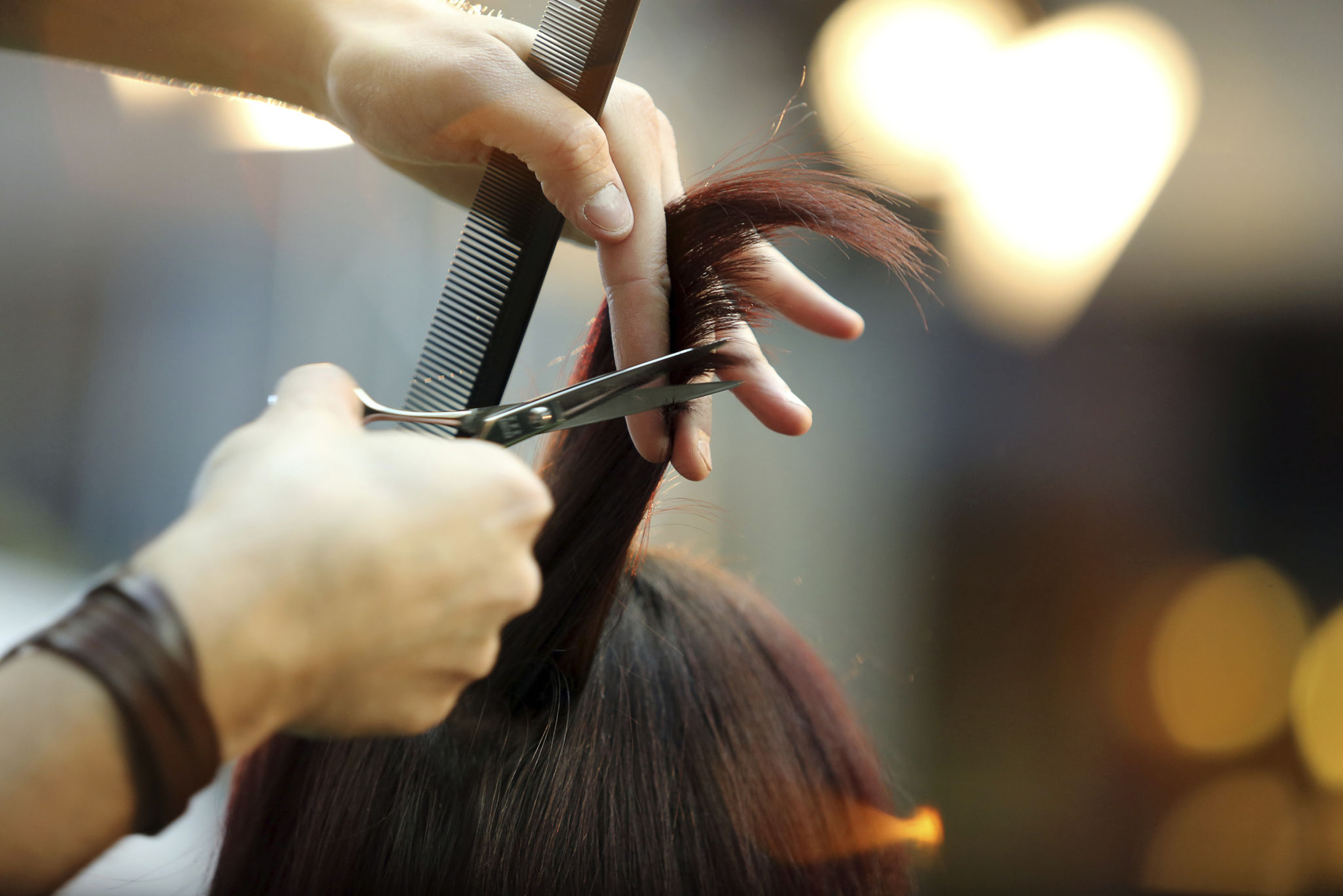 woman haircut salon