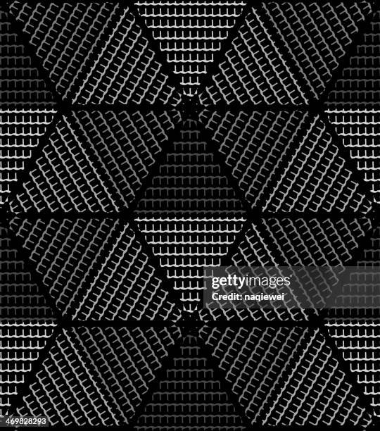 abstrakt schwarz und weiß rhombus-muster hintergrund - triangel stock-grafiken, -clipart, -cartoons und -symbole