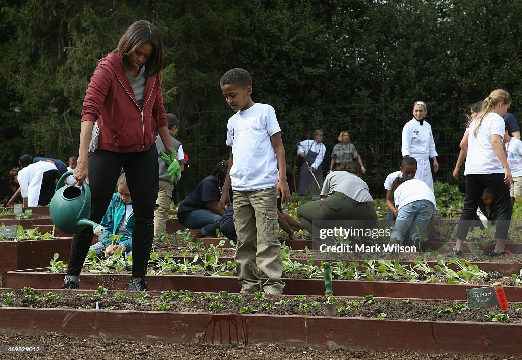 Schoolchildren Help Michelle Obama Plant 7th White House Kitchen Garden