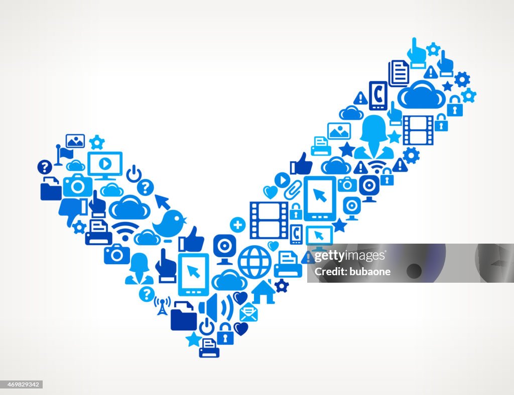 Check Mark On Vector Technology Pattern Background High-Res Vector ...