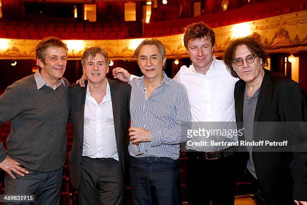 Artistic director of 'Theatre de Paris' Stephane Hillel, actors of the drama Daniel Auteuil, Richard Berry, Co-owner of the Theater Richard Caillat...