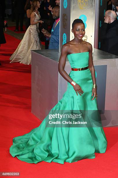 Actress Lupita Nyong'o attends the EE British Academy Film Awards 2014 at The Royal Opera House on February 16, 2014 in London, England.