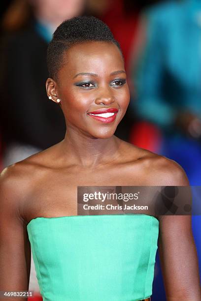 Actress Lupita Nyong'o attends the EE British Academy Film Awards 2014 at The Royal Opera House on February 16, 2014 in London, England.