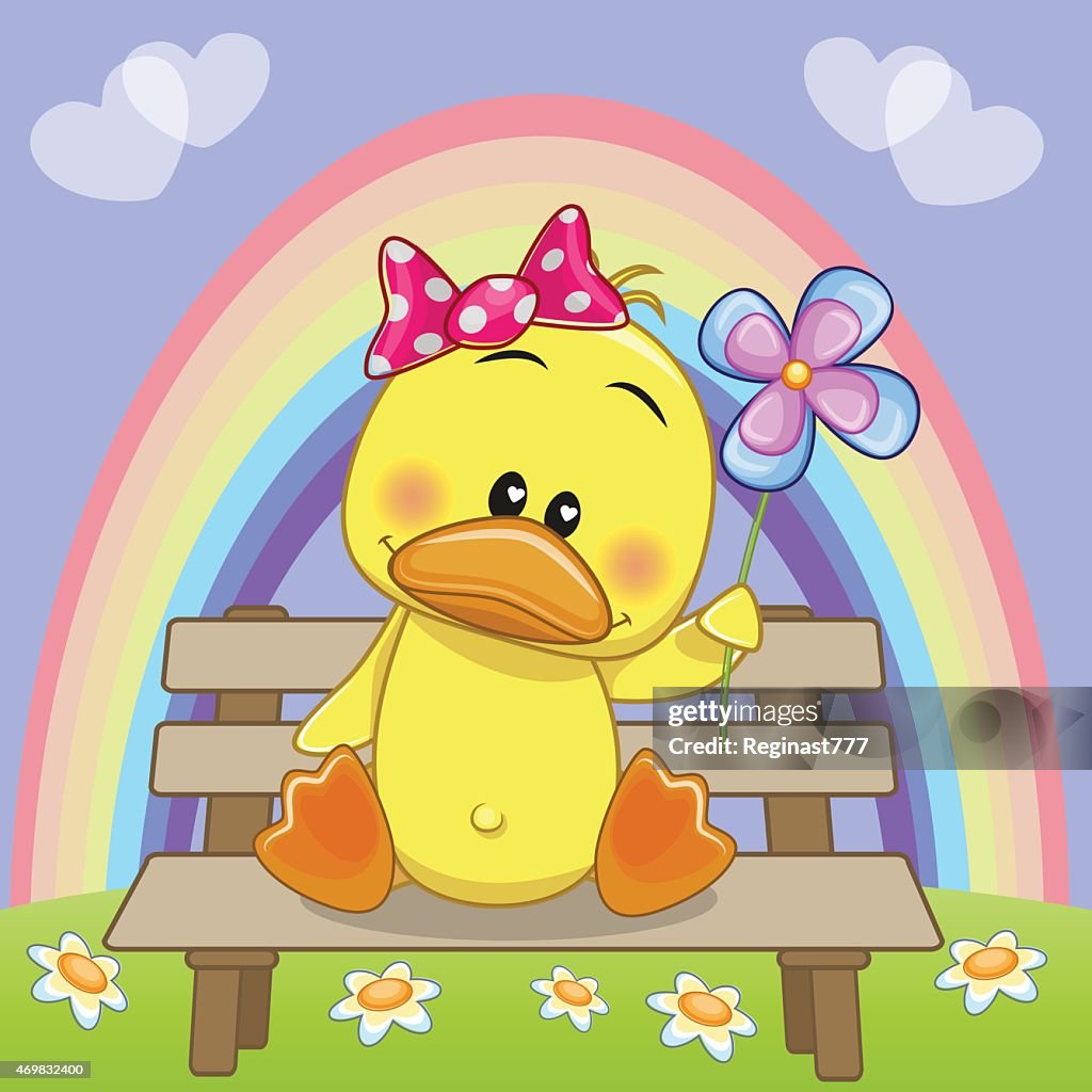 Duck with flower