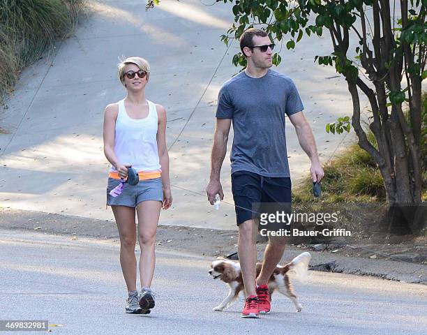 Julianne Hough and Brooks Laich are seen on February 16, 2014 in Los Angeles, California.