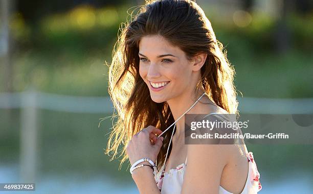 Princess Salwa Aga Khan, formerly known as Kendra Spears, is seen as she poses during a photo shoot on February 16, 2014 in Miami, Florida.