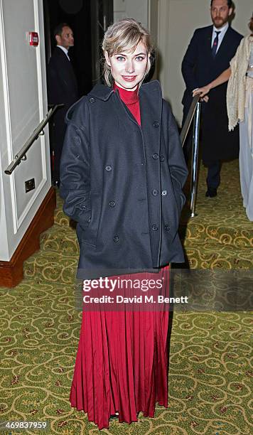 Imogen Poots attends the official dinner party after the EE British Academy Film Awards at The Grosvenor House Hotel on February 16, 2014 in London,...