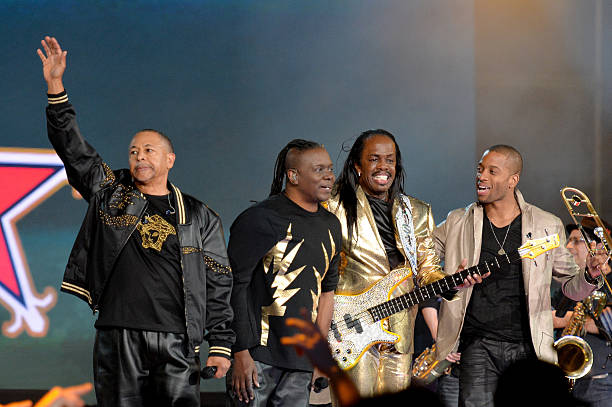 Ralph Johnson, Philip Bailey, and Verdine White of Earth, Wind & Fire perform onstage with Trombone Shorty at the 63rd NBA All-Star Game 2014 at the...