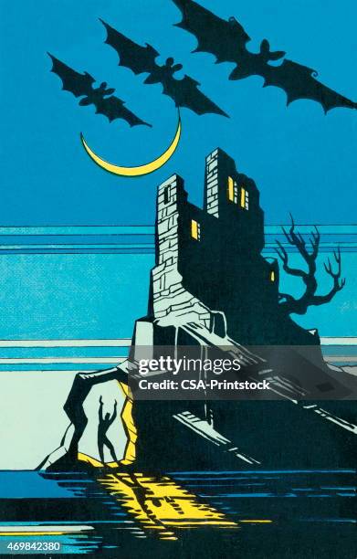 haunted house - vampire stock illustrations