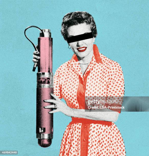 anonyme frau mit vibrator - vibrator stock-grafiken, -clipart, -cartoons und -symbole