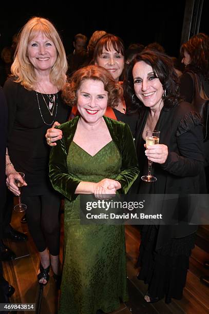 Debbie Moore, Imelda Staunton, Arlene Phillips and Lesley Joseph attends a post show drinks reception on stage following the press night performance...